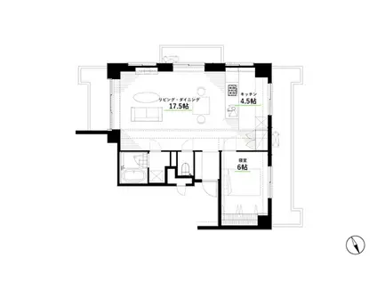 SOLID(1LDK/9階)の間取り写真