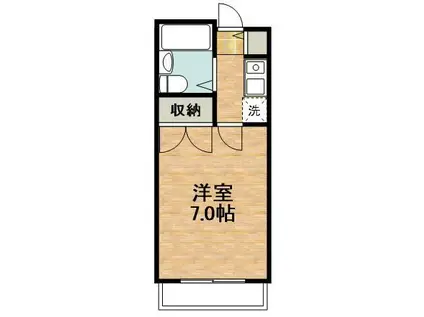 タマヒルハウス(1K/1階)の間取り写真