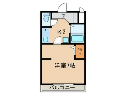 ハイツ山幸(1K/4階)の間取り写真