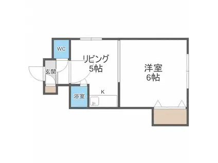 アーバン裏参道(1DK/4階)の間取り写真