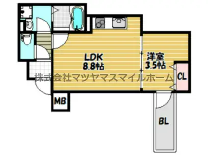 D PORTA VIALE(1LDK/1階)の間取り写真