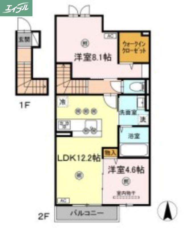 ナイス 二番館(2LDK/2階)の間取り写真