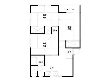 ひまわりレジデンス(3DK/2階)の間取り写真