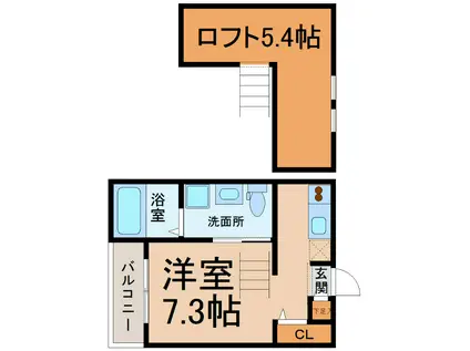 GRADIUS NAKAWARI(1K/2階)の間取り写真