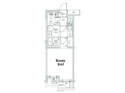 KNOTS東武練馬ステーション(1K/2階)の間取り写真