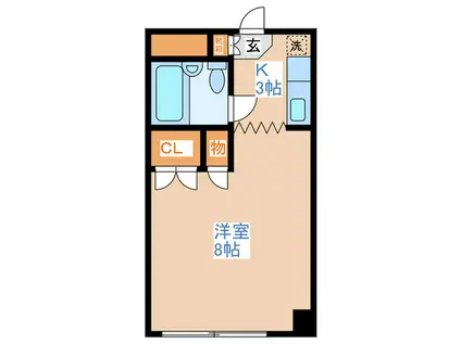 三共ハイツ(1K/3階)の間取り写真