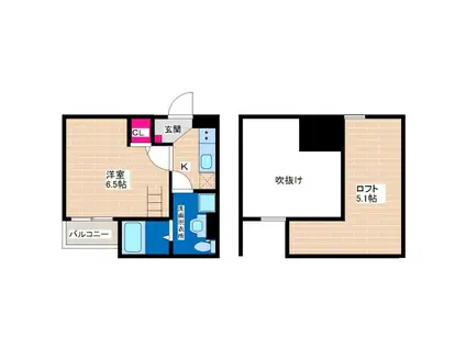 セルフィーユ(1K/1階)の間取り写真