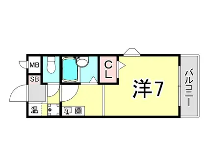 クレアコート産所町(1K/3階)の間取り写真