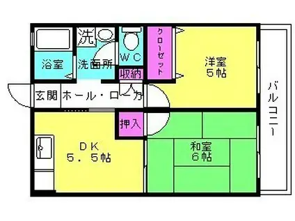 ラフォーレ(2DK/2階)の間取り写真