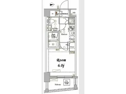 AXAS中野(1K/6階)の間取り写真