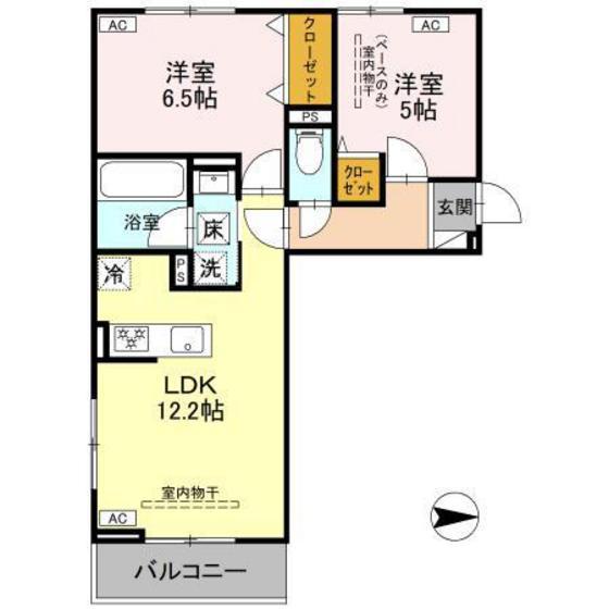9COLORS(2LDK/1階)の間取り写真