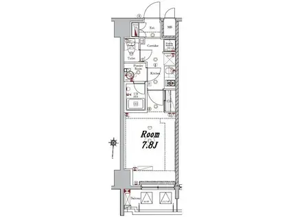 メイクスデザイン早稲田(1K/5階)の間取り写真