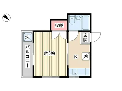 コーポ西小山(1K/2階)の間取り写真