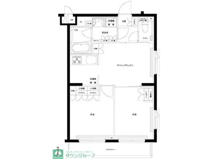 ルーブル都立家政六番館(2DK/3階)の間取り写真