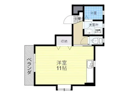 ハピネス上野(ワンルーム/2階)の間取り写真