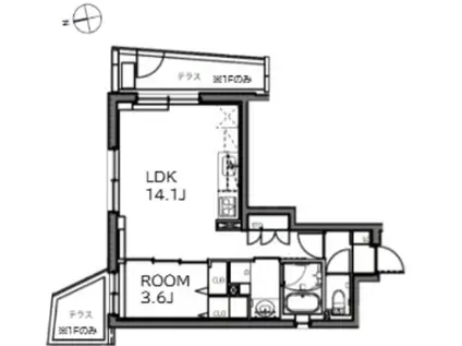ASTILE 練馬北町(1LDK/1階)の間取り写真
