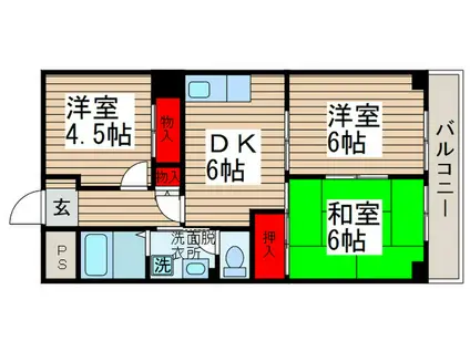 第3ロイヤルマンション(3DK/4階)の間取り写真