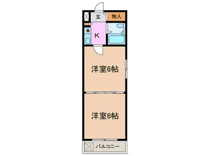 ガーデンコート平針(2K/1階)の間取り写真