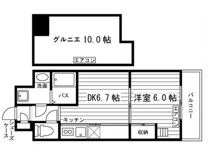 レジディア岡山駅前(1DK/10階)の間取り写真