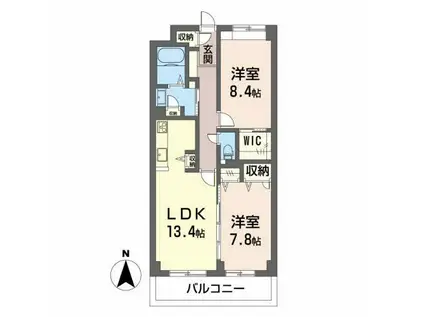 アリビオ鶴舞(2LDK/2階)の間取り写真