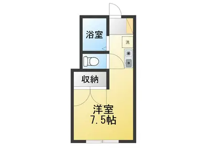 ベアハイツ(ワンルーム/1階)の間取り写真