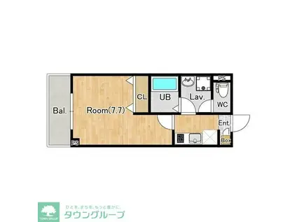 ジーメゾン淵野辺ノース(1K/3階)の間取り写真