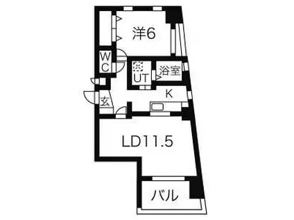 リーヴァストゥーディオ丸の内(1LDK/4階)の間取り写真