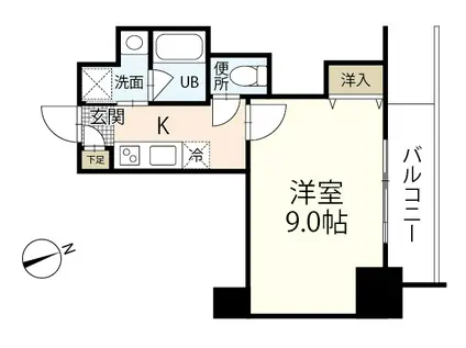 LA VIVANT 西白島(1K/9階)の間取り写真