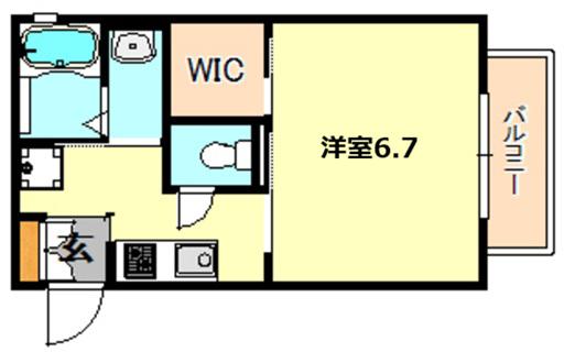 シャーメゾン芦屋(1K/2階)の間取り写真