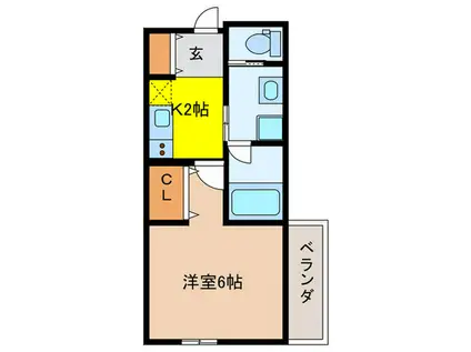 石橋3丁目(1K/2階)の間取り写真