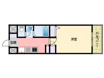 エル・セレーノ武庫川(1K/1階)の間取り写真