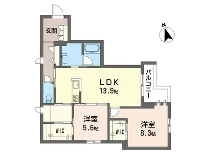 ピステン M(2SLDK/2階)の間取り写真