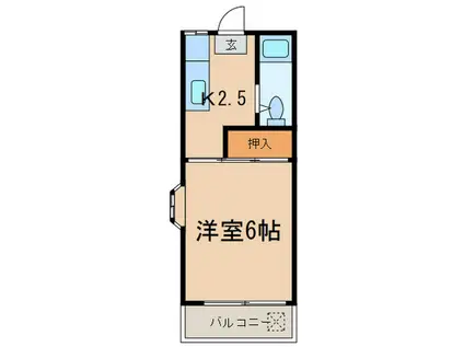 ハウス寿(1K/1階)の間取り写真