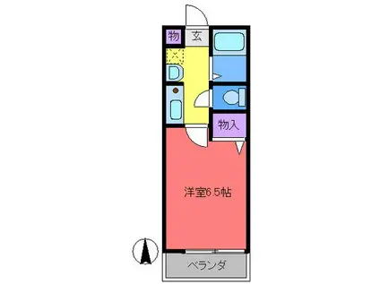 カサブランカ(1K/2階)の間取り写真