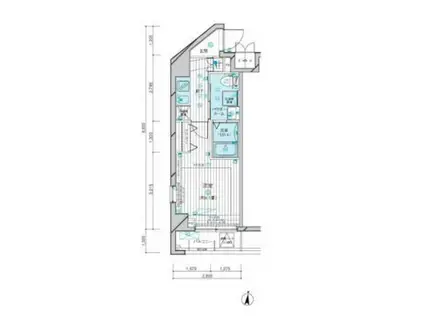 メインステージ多摩川II(1K/4階)の間取り写真
