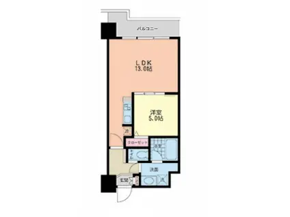 グランシス天満橋(1LDK/5階)の間取り写真