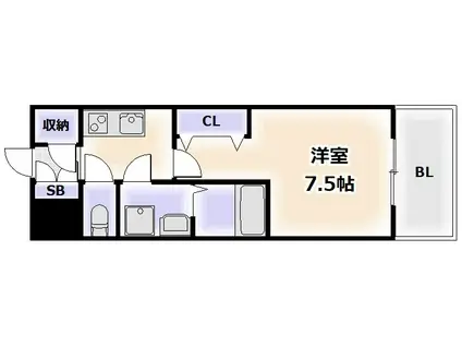 LOUIS RESIDENCE 天王寺町北(1K/11階)の間取り写真