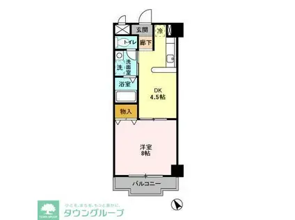 ジョイキャッスル(1DK/3階)の間取り写真