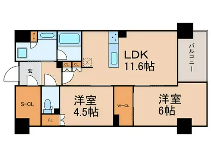 ファインレジデンス烏丸五条(2LDK/10階)の間取り写真