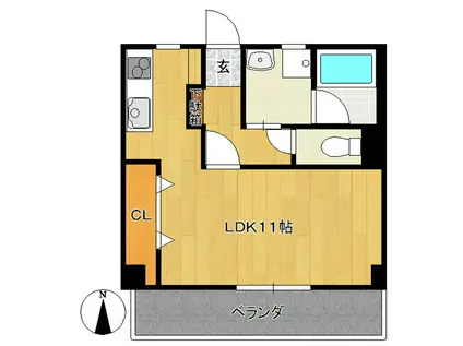 メゾンパルクノール(ワンルーム/3階)の間取り写真