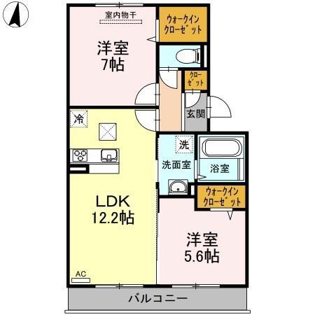 メゾンN(2LDK/1階)の間取り写真