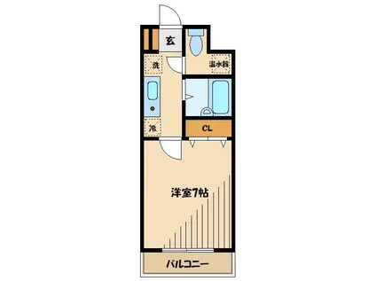 アイビーコート(1K/2階)の間取り写真