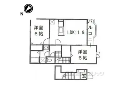 サンライズ福田A(2LDK/2階)の間取り写真