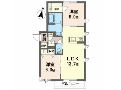 コージー サクラ(2LDK/3階)の間取り写真