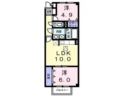 グラン リオ(2LDK/1階)の間取り写真