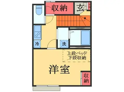 LP入ノ郷(1K/2階)の間取り写真