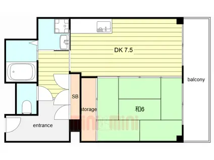 ベレーロ魚崎(1DK/1階)の間取り写真