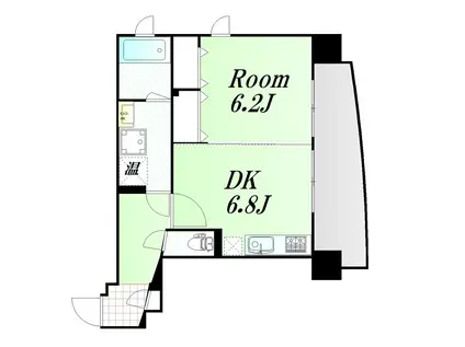 サンレムート江坂2ND(1DK/4階)の間取り写真