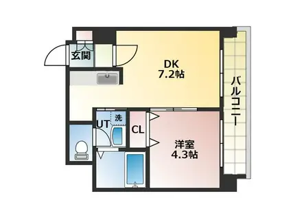 フランセジュール北20条(1DK/5階)の間取り写真