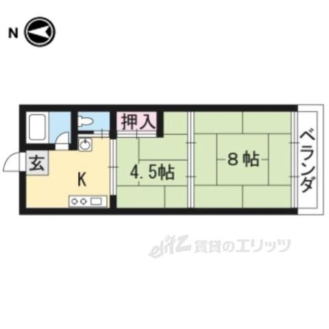中嶋マンション(2K/3階)の間取り写真